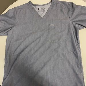 Figs Grey Two Pocket Scrub Top.